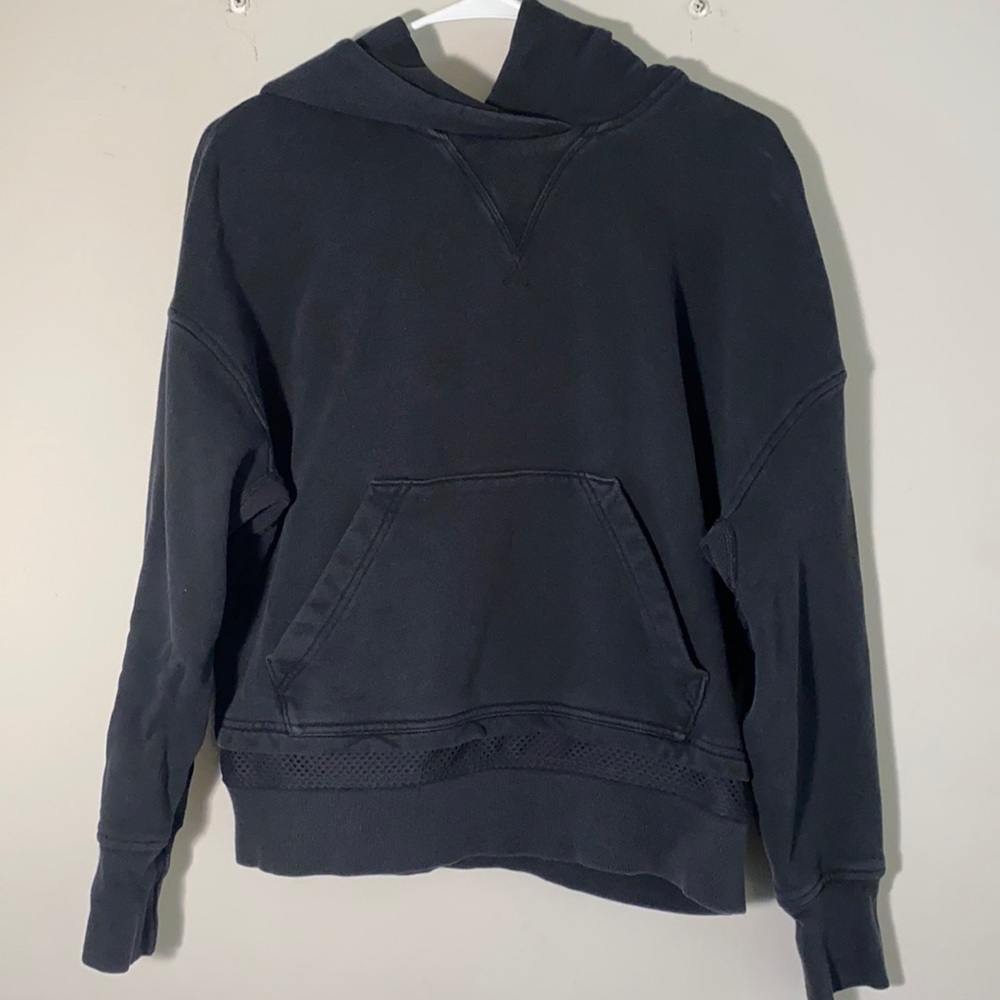 lululemon • black highneck netted hoodie